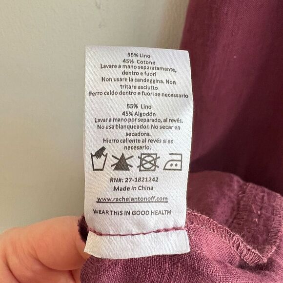 Rachel Antonoff Dress Linen Cotton Blend Midi Sleeveless Pockets Size Small NWT - Picture 12 of 13